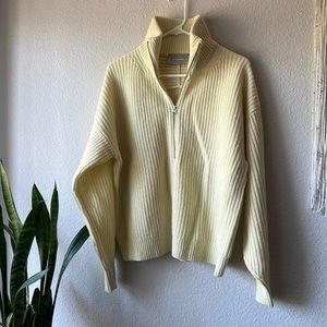 Everlane Yellow Cowl Neck Sweater